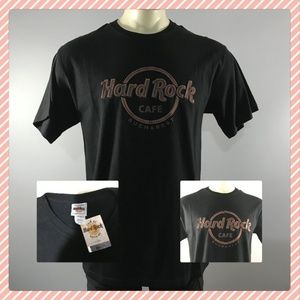 NWT Hard Rock Cafe Bucharest Romania T-Shirt raised front logo unisex
